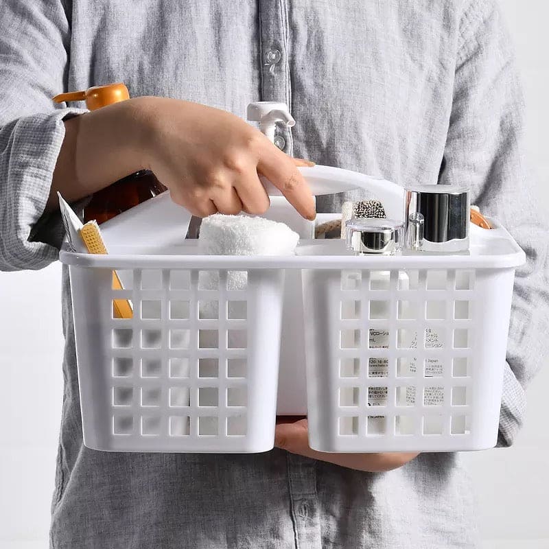 Multigrid Durable Plastic Toiletries Storage Basket, Portable Bathroom Bath Storage Basket, Drainage Holes Plastic Bathroom Storage Organizer Multigrid Durable Plastic Toiletries Storage Basket, Portable Bathroom Bath Storage Basket, Drainage Holes Plastic Bathroom Storage Organizer